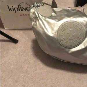 COPY - Kipling overnight/gym shoulder bag-silver